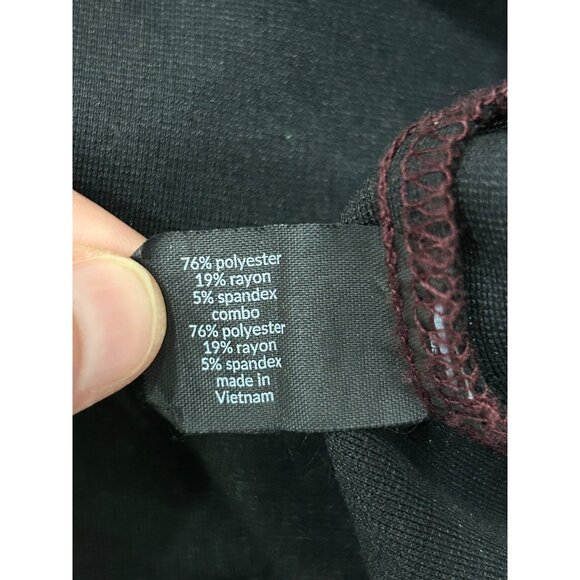 Lane Bryant Womens Colorblock Dress Black Burgundy 3/4 Sleeve Sz 16 - Picture 6 of 9